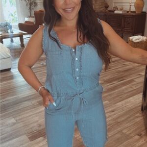 White Birch Light Blue Denim Top